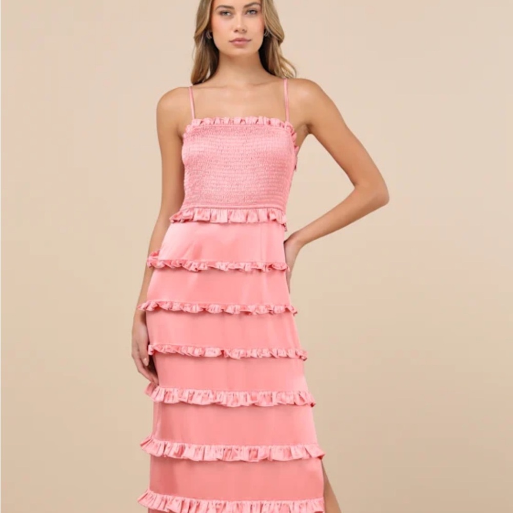 Lulu’s Pink Ruffle Dress